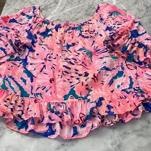 Lilly Pulitzer Corie Off Shoulder Top in Swirling Seadream